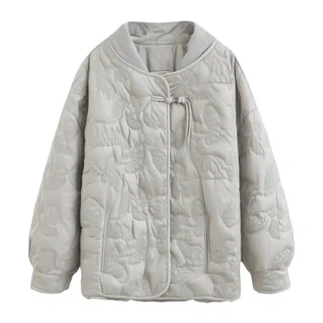 潞优野 新中式优雅高级感时尚舒适绣花短外套棉服 女款