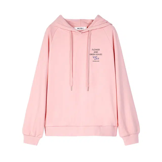 米子旗 连帽套头印花小个子时尚宽松超好看休闲卫衣 女款