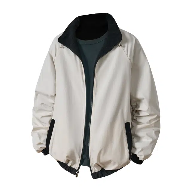 希越 高端潮牌字母印花双面穿工装外套男秋季羊羔绒宽松休闲夹克 男款