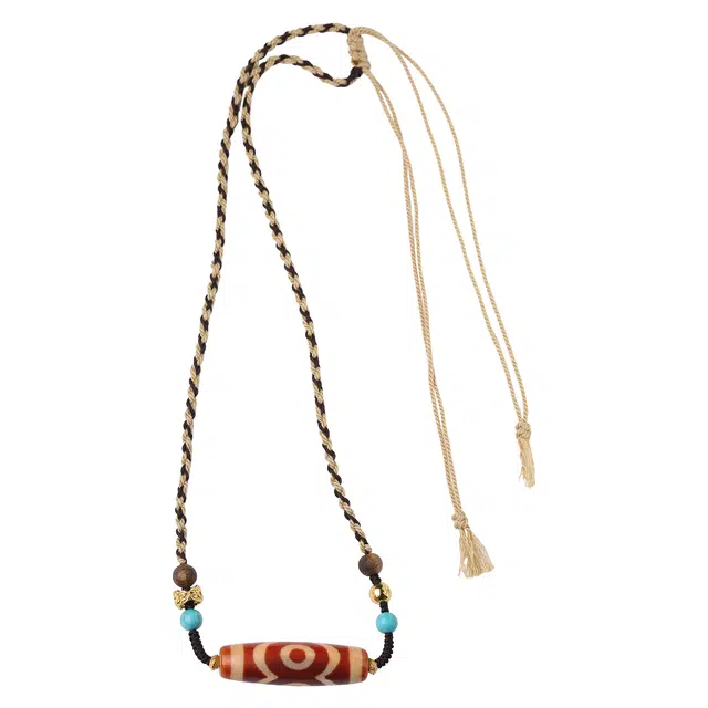 【布达拉宫文创官方】 布达拉宫 红肉三眼天珠财富之珠集天地人和福禄寿人生圆满吉祥安平 玛瑙 玉髓吊坠 男女同款情侣款