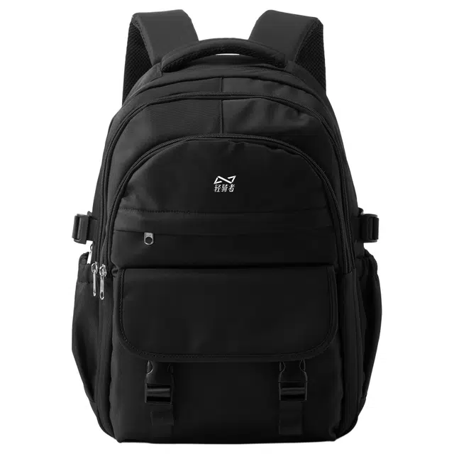 轻骑者 韩版简约时尚大容量初高中生大学生休闲运动百搭多口袋旅行 织物 书包背包双肩包 常规 男女同款情侣款 多色