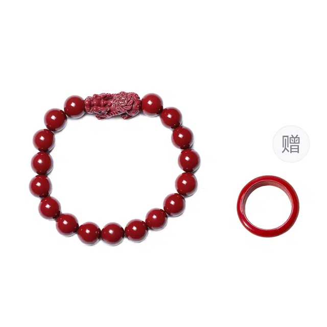梨云暮雪 招财貔貅#好运 朱砂 手串 男女同款情侣款