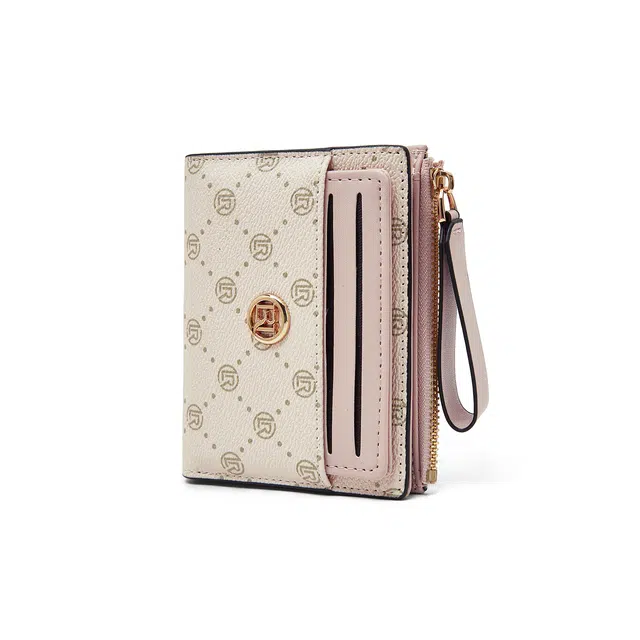 老人头 精致满印小众高级感轻便实用 合成革 钱包 常规 女款 粉色