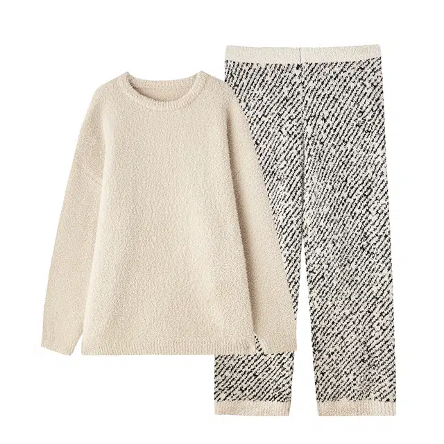 俏薇妮 半边绒保暖超柔软珊瑚绒男休闲长袖长裤家居服睡衣套装 男款