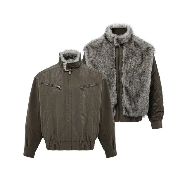 BENMYSHOWER Vintage Deconstructed Reversible Jacket