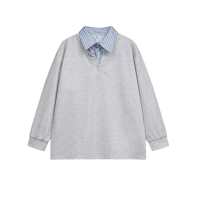 木木兔 美式高街重磅长袖男生秋冬潮流穿搭简约男款冬天时尚轻奢百搭冬季衣服国潮宽松复古假两件上衣卫衣 男女同款