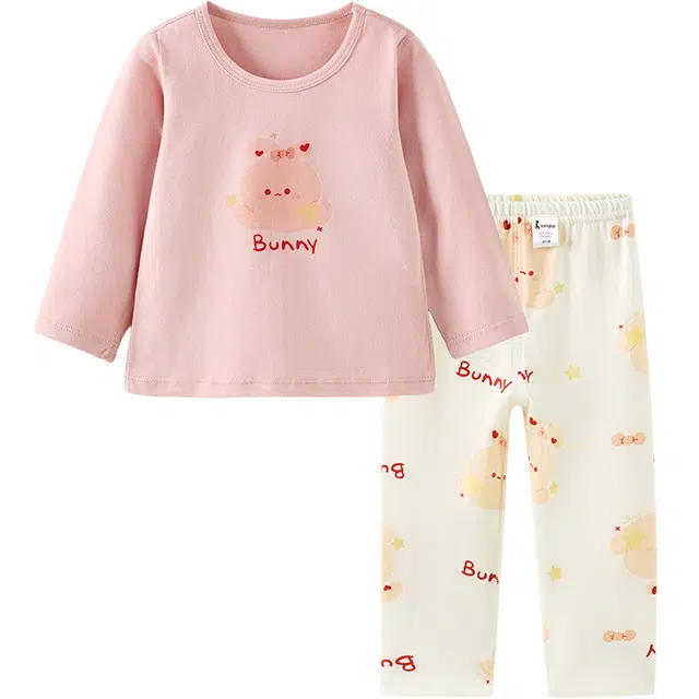 童泰 春秋季纯棉儿童内衣女童上衣裤子睡衣家居服秋衣套装婴幼童