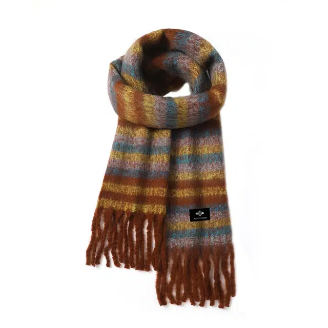 俞兆林 高级感保暖 聚酯纤维 绒线围巾 男女同款情侣款