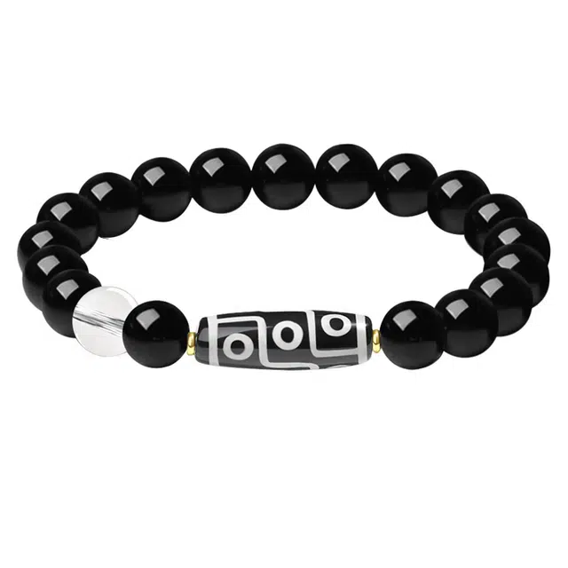 琛宬 时来运转时尚霸气藏式九眼天珠招财纳福平安喜乐诸事顺遂复古新中式国潮文玩佛珠民族风简约百搭好运 黑檀 手串 男款