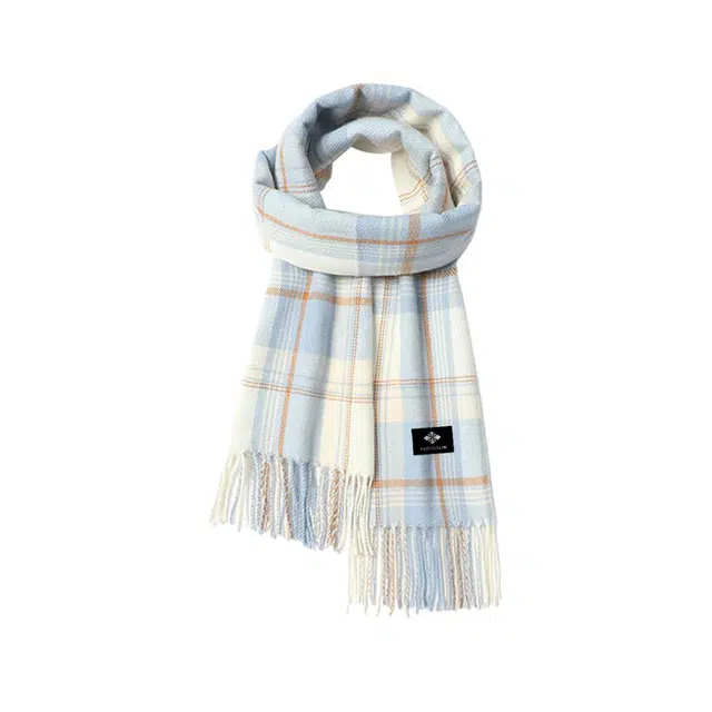 俞兆林 超级氛围感百搭格子围脖学生可爱保暖学院风围脖 礼盒装 聚酯纤维 绒线围巾 男女同款情侣款