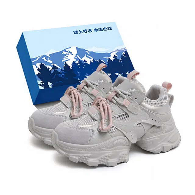 小鹿米利 韩版时尚百搭舒适 减震耐磨包裹性增高 低帮 老爹鞋 女