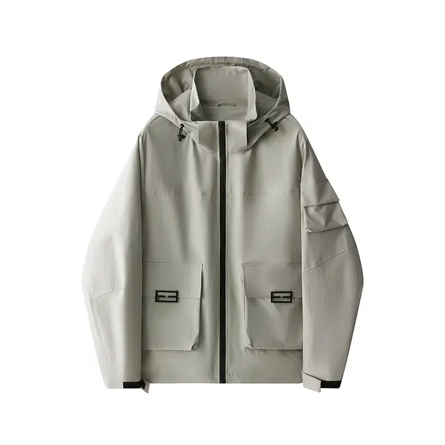 海尔斯 户外百搭纯色连帽宽松夹克外套 男女同款