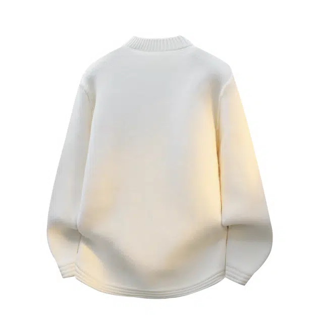 素杭 高级感韩系简约纯色设计感纽扣装饰学院风外套外搭松弛慵懒感宽松圆领亲肤百搭日常开衫拉链针织衫 男女同款