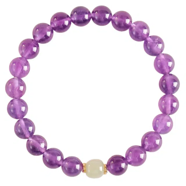 子婳 紫气东来八方来财招桃花正缘能量守护国风设计简约优雅高级感手饰 紫水晶 手串 女款