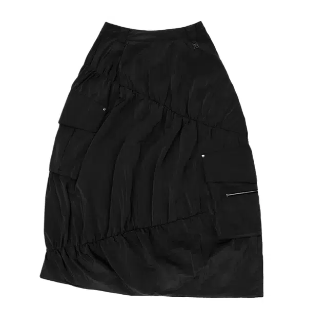 TREEMINGBIRD Nylon Cargo Shirring Set-up Skirt