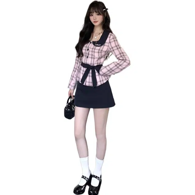 小卷要加油 学院风千金感小香风格裙装套装 女款