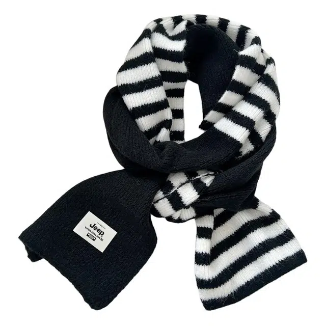 Jeep Striped Colorblock Knit Scarf