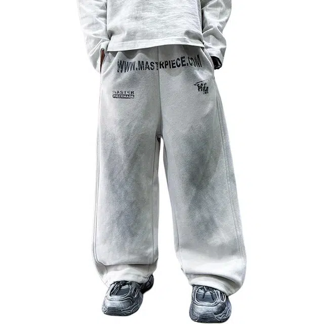 黑恐龙牛仔裤 春秋款中大童春季宽松韩版长裤 青少年