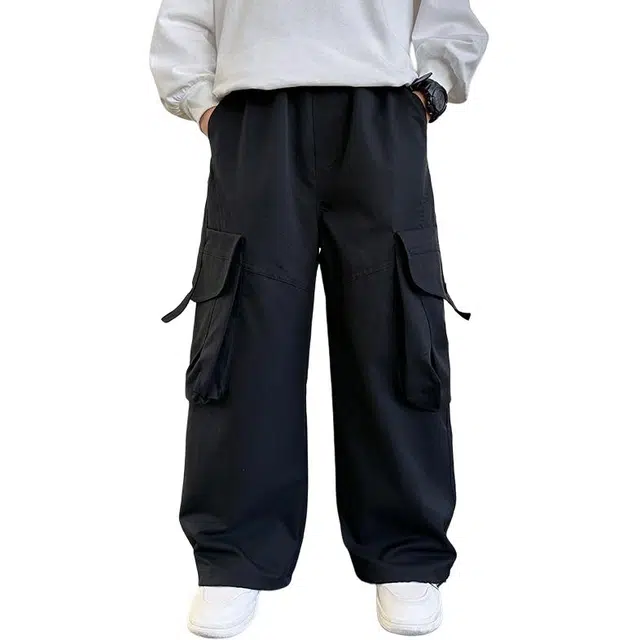 黑恐龙牛仔裤 休闲阔腿潮宽松韩版长裤 青少年