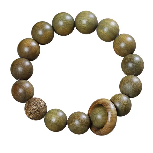 琛宬 好运常伴多财多福水逆退散新中式复古八方来财招财进宝转运文玩佛珠民族风手持盘玩念珠时尚潮流#好运 绿檀 手串 男款