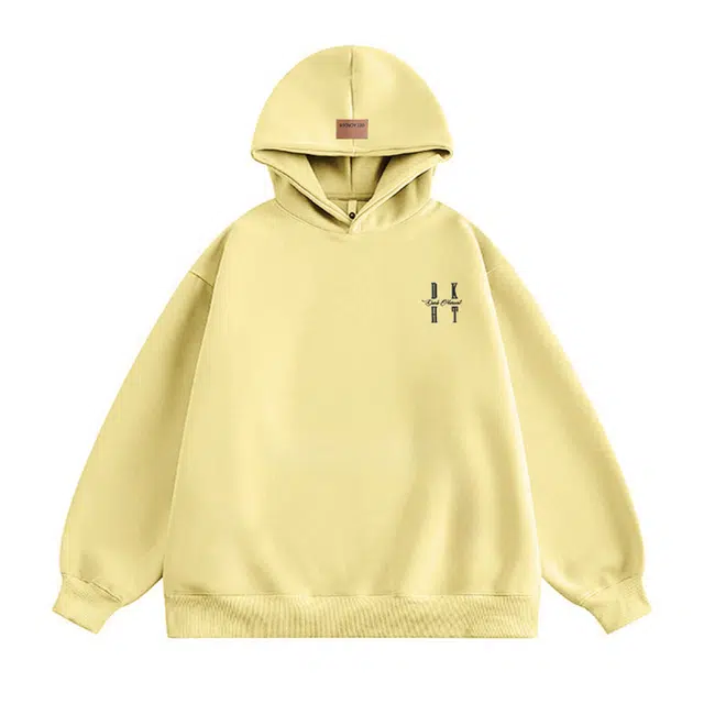 帝狼牛 美式复古万针绣字母连帽休闲长袖卫衣 男女同款