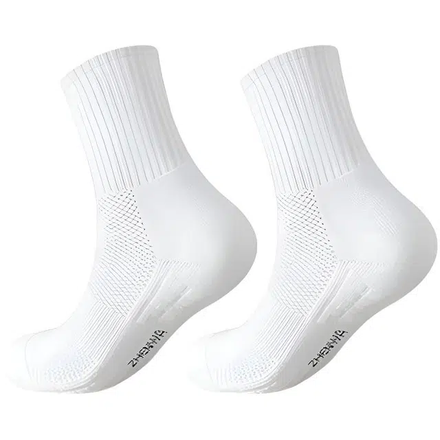 莫代尔 舒适透气吸汗防臭减震耐磨运动袜高弹不勒脚时尚简约休闲男款袜子男袜大码宽松抗造纯色百搭中筒袜 男女同款