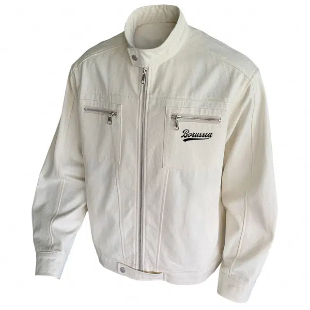 普鲁士多特蒙德 美式高街复古水洗全棉休闲宽松百搭立领国潮城市机能外套多拉链日常通勤嘻哈潮流时尚无性别哈灵顿夹克 男女同款