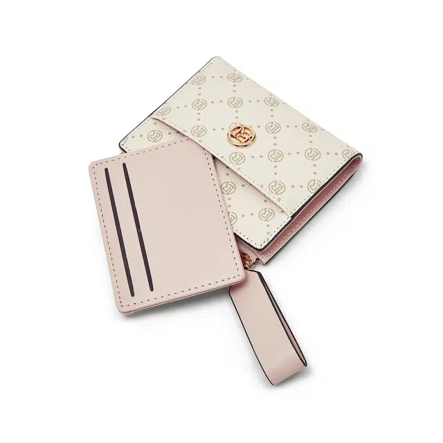 老人头 精致满印小众高级感轻便实用 合成革 钱包 常规 女款 粉色