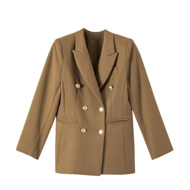 晚白 气质翻驳领修身显瘦简约干练西装外套 女款