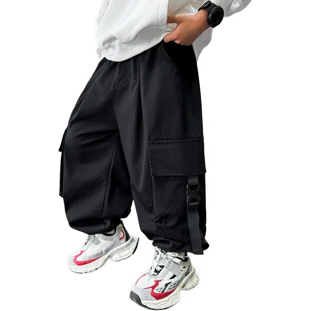 黑恐龙牛仔裤 时尚简约工装设计百搭款式休闲长裤 青少年