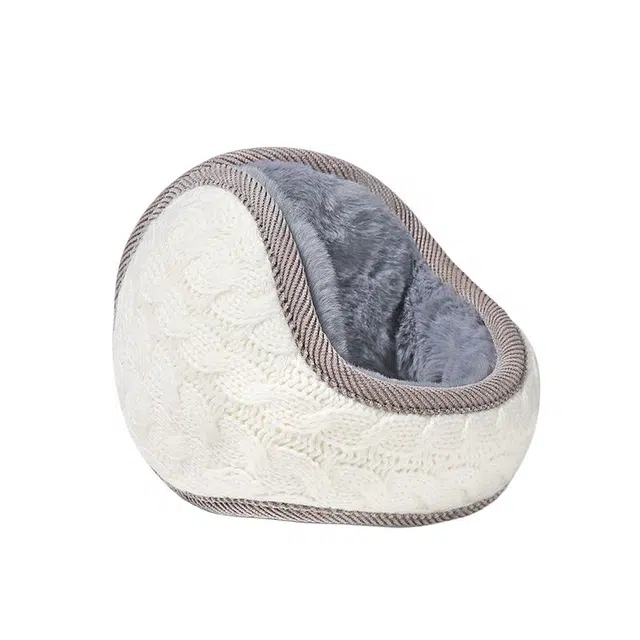 艾佳微 可折叠后戴式绞八字户外骑行上学通勤保暖 腈纶针织 耳罩 男女同款情侣款