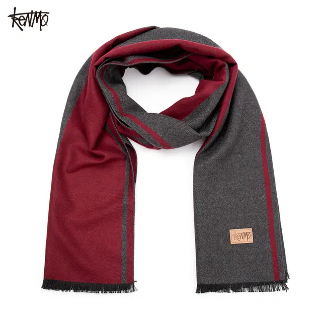 肯默 柔软 聚酯纤维 绒线围巾 男女同款情侣款