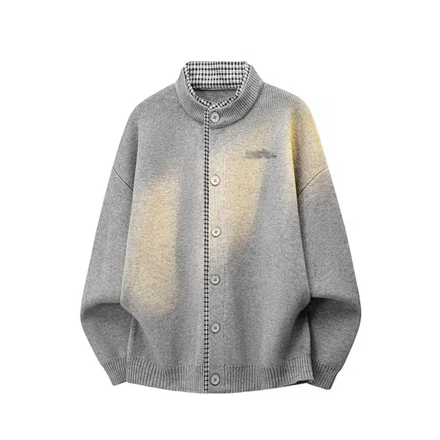 赫赫良衣 美式复古痞帅高街单排扣开衫长袖休闲舒适保暖宽松日常通勤时尚百搭小众高级感韩系潮牌针织衫外套 男女同款