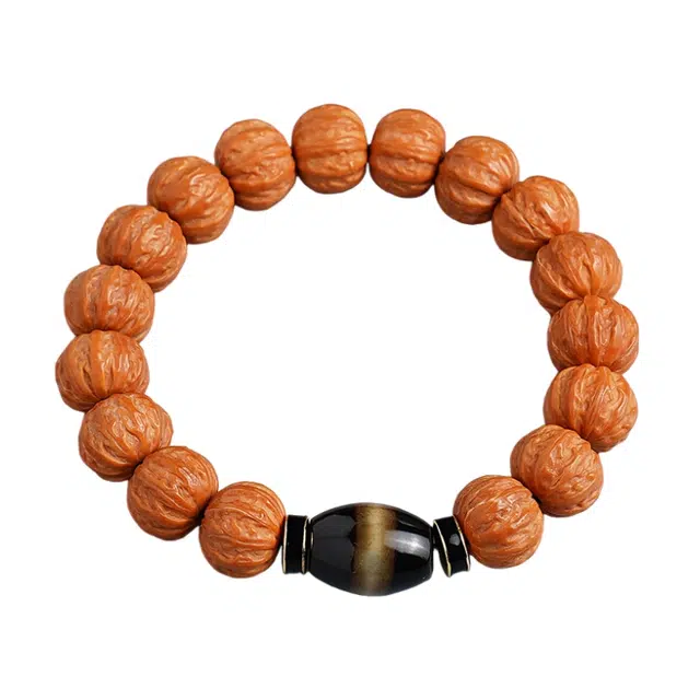 宣华意 收藏级雕刻粗筋京八棱圆文玩藏式配饰 国潮新中式复古风 轻奢高端 猴头核桃 手串 男女同款情侣款