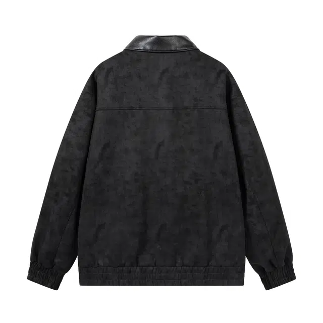 领航骆驼 美式复古废土风春秋外套翻领皮衣扎染工装口袋设计时尚百搭帅气休闲高街   夹克 男女同款