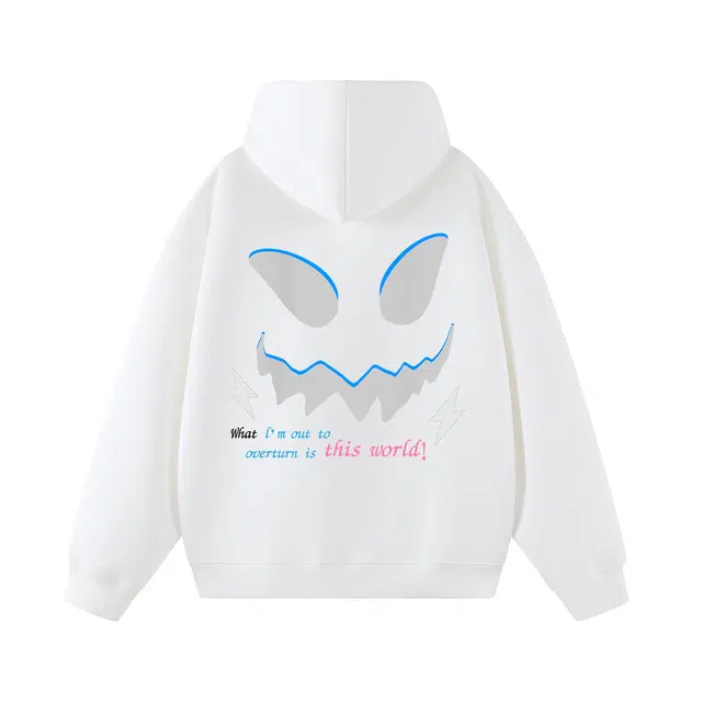 一人之下 美式复古设计字母印花街头风连帽套头日常通勤运动风卫衣 男女同款