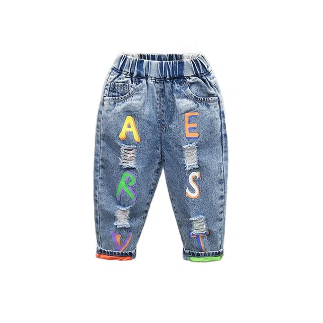 吉姆沃克 牛仔裤 春秋款儿童男孩春季破洞 男宝宝裤子