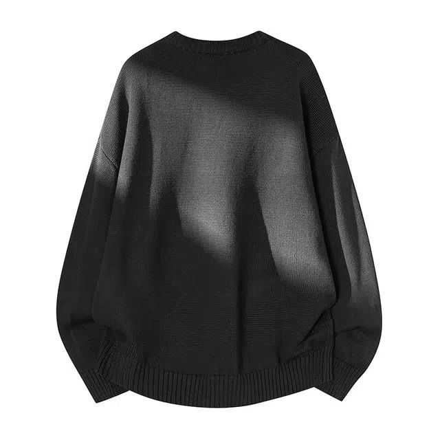 棉基因 美式学院风高级感针织纹理纯色简约长袖立领拉链套头上衣保暖宽松休闲毛衣 男女同款