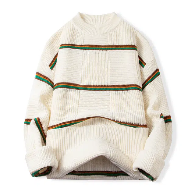 卡丹狄诺 秋冬季条纹套头男士休闲百搭上装毛衣 男款