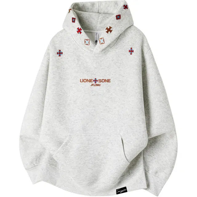 颂希尔 美式潮流高街百搭宽松潮牌休闲连帽卫衣 男女同款