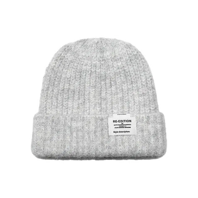 浪莎 日系简约纯色堆堆帽大头围针织显脸小户外休闲保暖护耳包头帽 聚酯纤维 绒线帽 男女同款情侣款