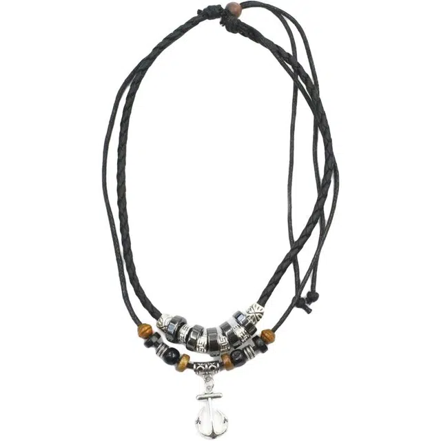 物㯖 新中式潮流创意船锚双层设计个性时尚小众复古民族风元素八方来财节节高升转运锁骨链#好运 柴木 项链 男女同款情侣款