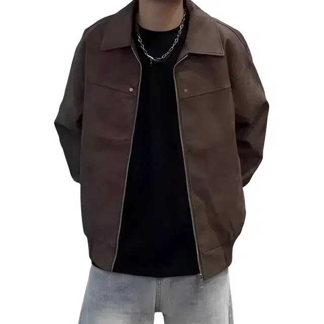 黑马漫画 美式复古麂皮绒短款高街潮牌痞帅高级感宽夹克外套 男女同款