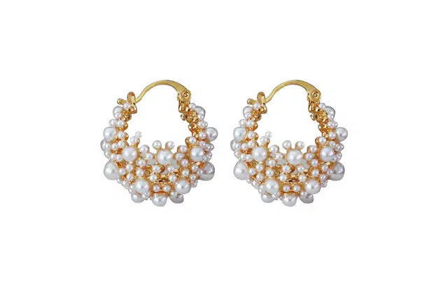 克拉日记 仿珍珠法式时尚轻奢花篮镂空高级感精致个性气质小众百搭耳饰女耳坠耳饰招财平安好运礼盒装 合金 耳环 女款