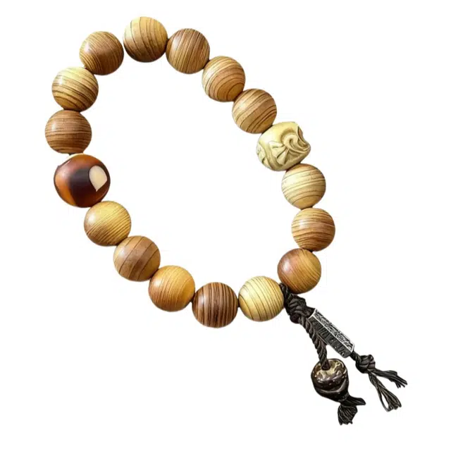 子婳 原创文化传承新中式如意招财转运珠佛珠文玩盘玩古风雅韵佩戴舒适 崖柏 手串 男款