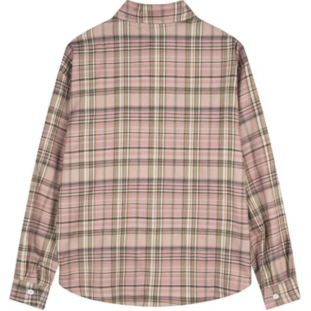 奇迹街区 美式格子撞色复古宽松休闲外套长袖衬衫 男女同款