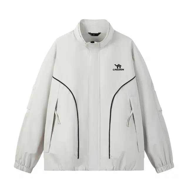 领航骆驼 美式高街潮流简约基础款休闲时尚日常百搭痞帅飞行员宽松立领长袖落肩外套   夹克 男女同款