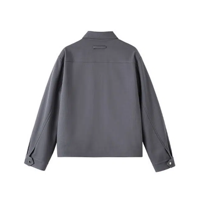 欧路得 美式高街不规则拉链外套女男秋季小众设计感翻领复古休闲上衣夹克 男款