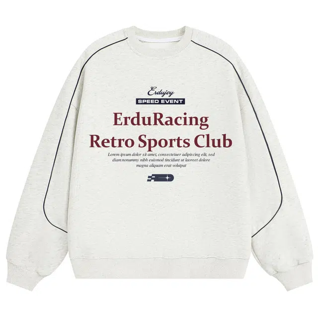 而度 复古街头宽松圆领舒适百搭长袖卫衣 男女同款