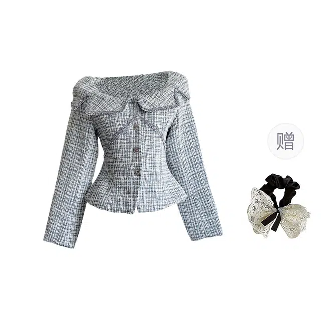 涂诗菲 法式温柔优雅小香风简约气质通勤时尚休闲高级感百搭修身长袖外套夹克 女款